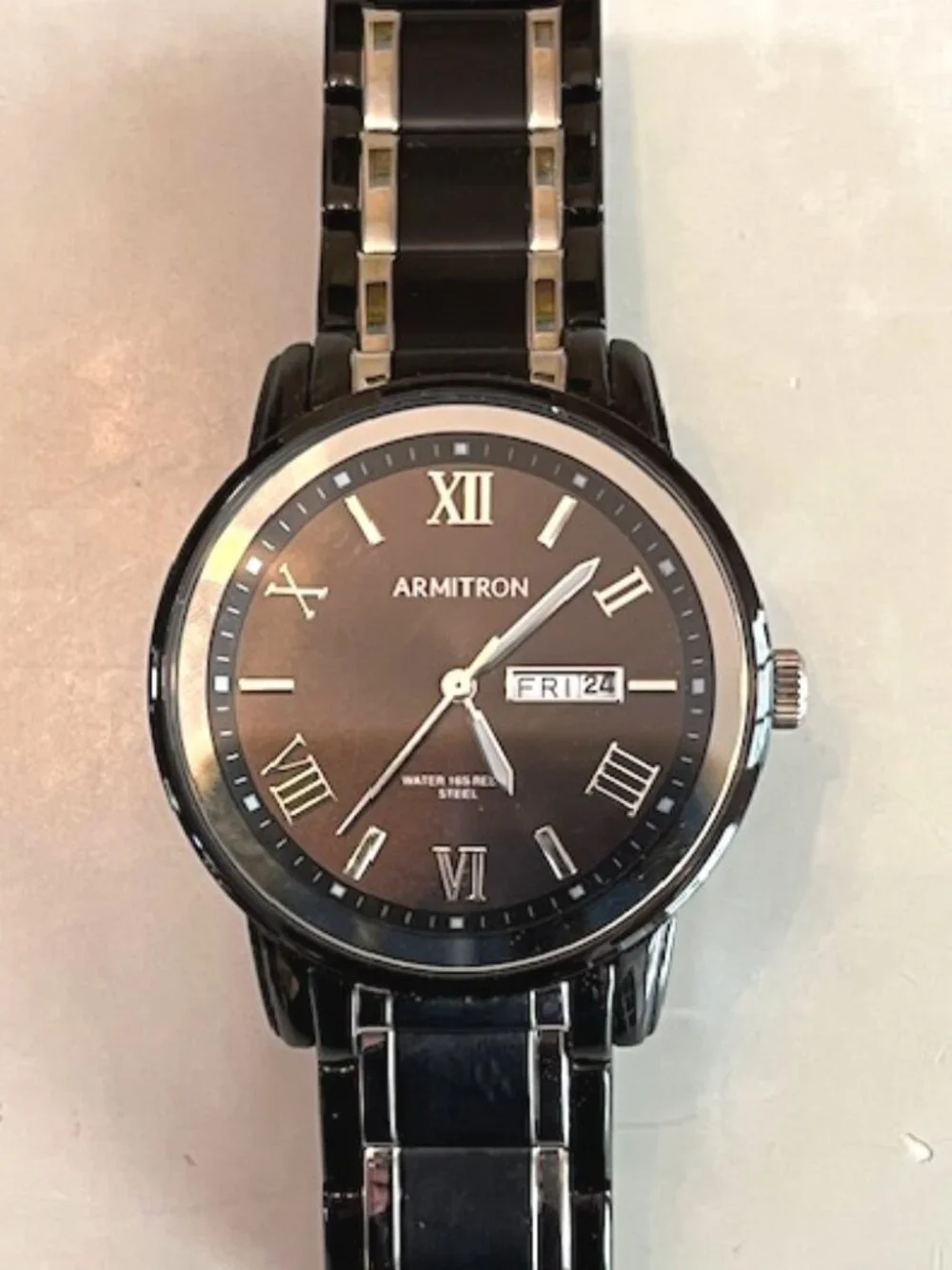 ARMITRON | Sporty Men's Black Dial watch Day/Date Sporty Classic-NEW Battery-EU